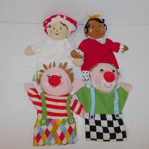 Set of 4 Ikea Hand Puppets Mushroom Elf Clown Queen